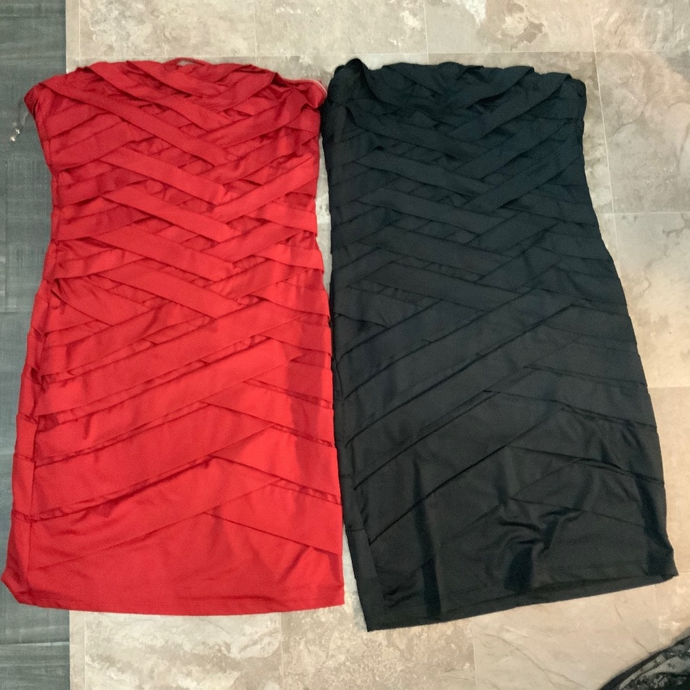 Black and red strapless dress. 2 for 1 deal. Size